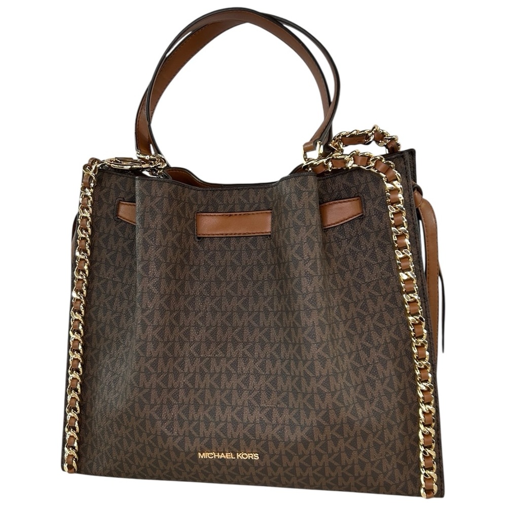 Michael Kors Signature Brown Tote with Gold Accents